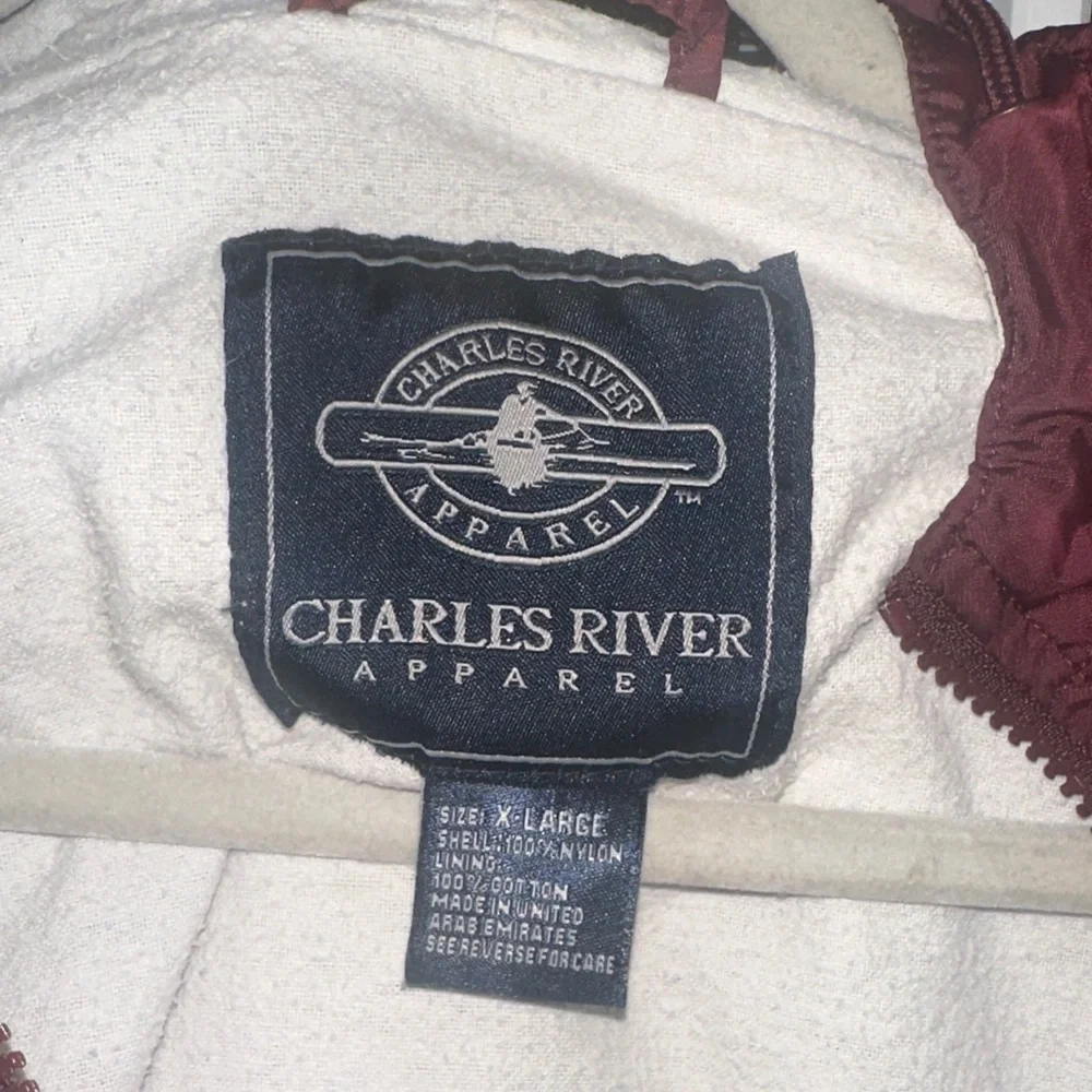 Charles River Apparel Maroon and White Jacket
